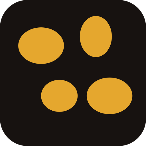 The abuuba app icon: four gold spots on a dark rounded square.